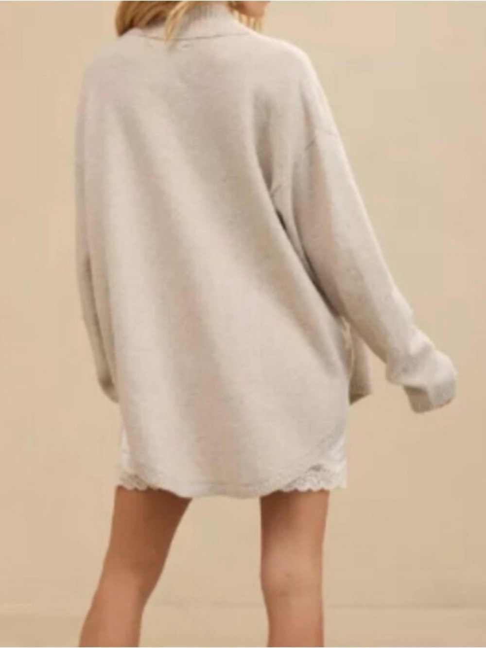 Aerie unReal button cardigan sweater laying piece heather fawn size small - Picture 2 of 6